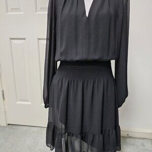 White House Black Market Long Sleeved Black Dress